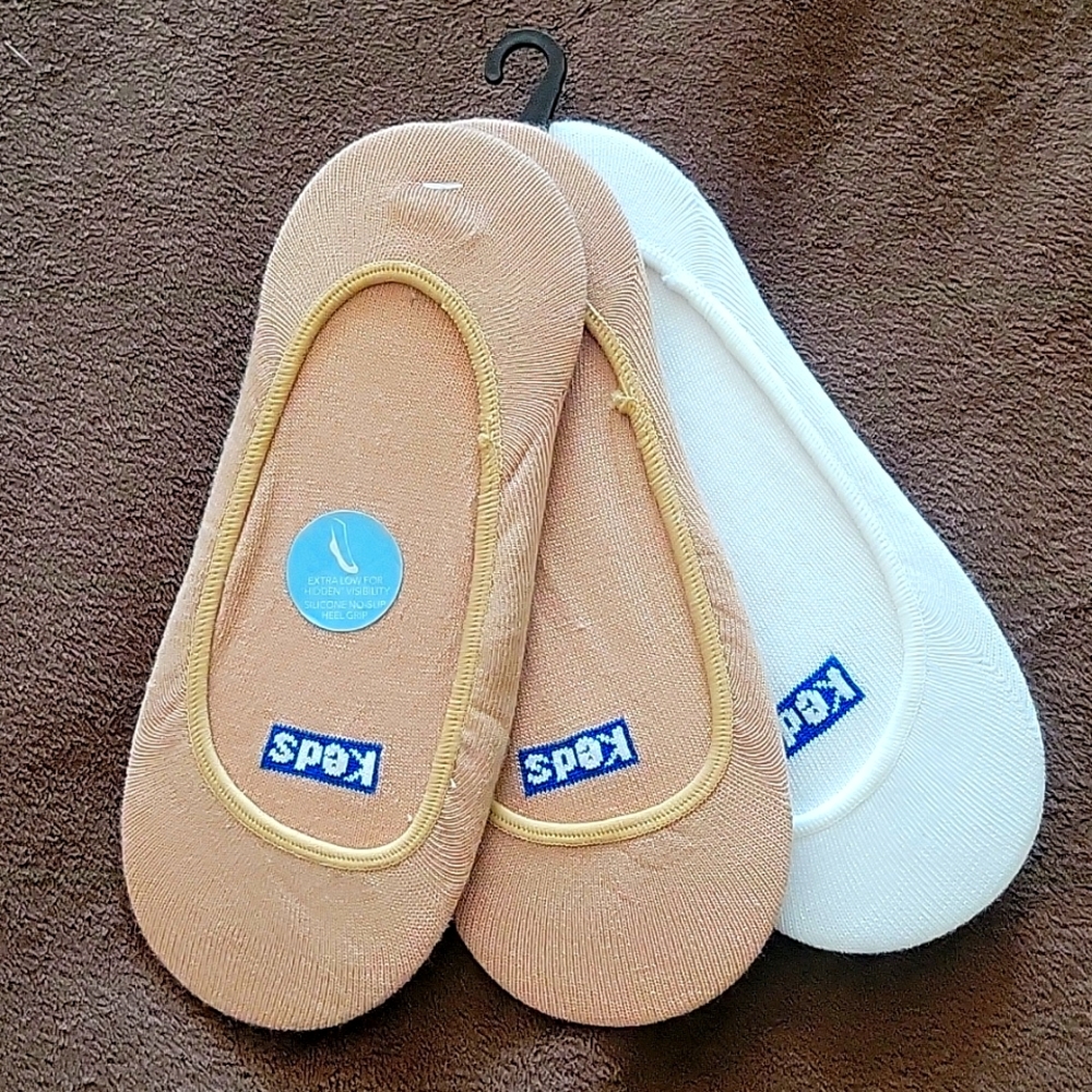 NWOT KEDS Cotton Silicone No-Slip Heel Grip Socks